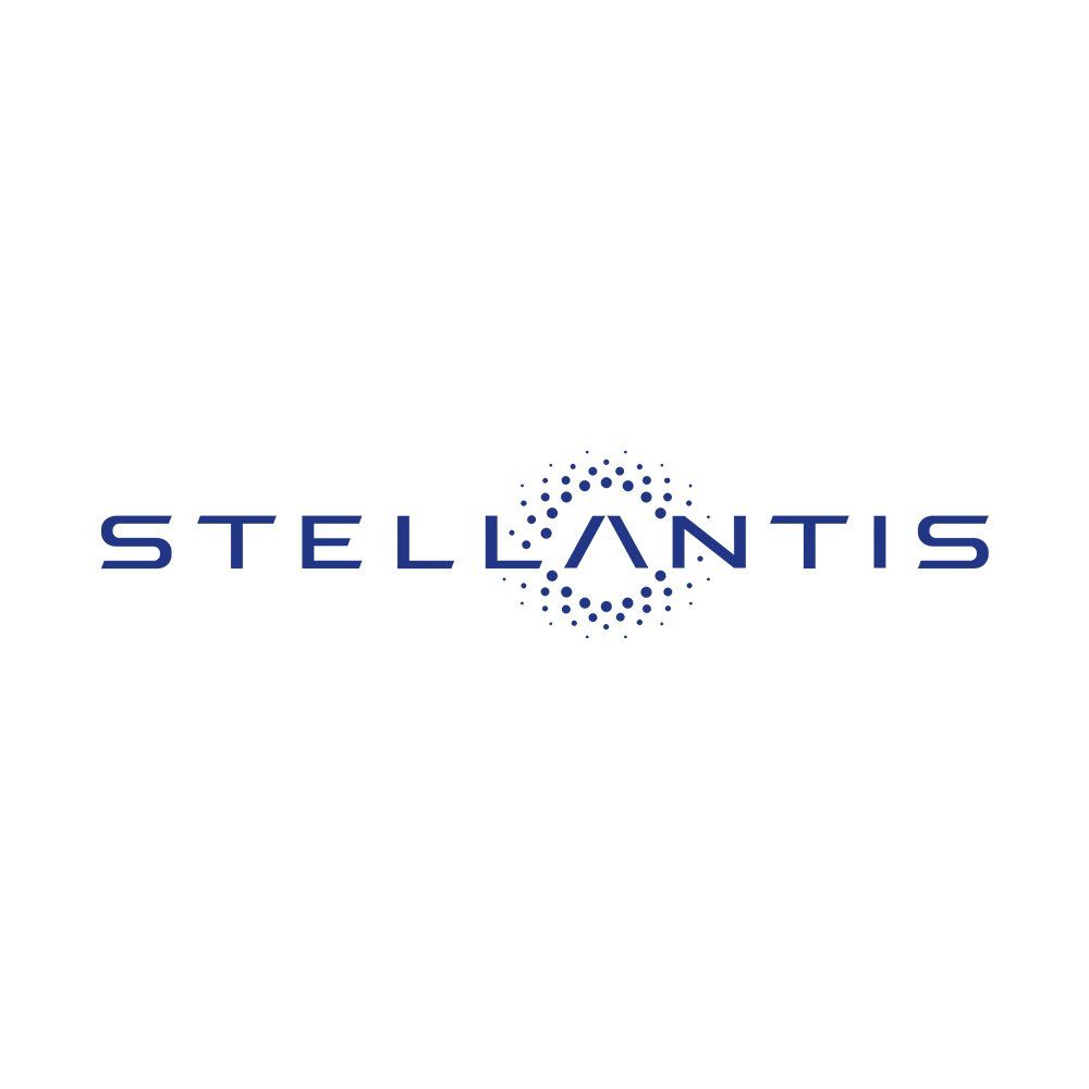 El logotipo de Stellantis es un logotipo azul sobre un fondo blanco.