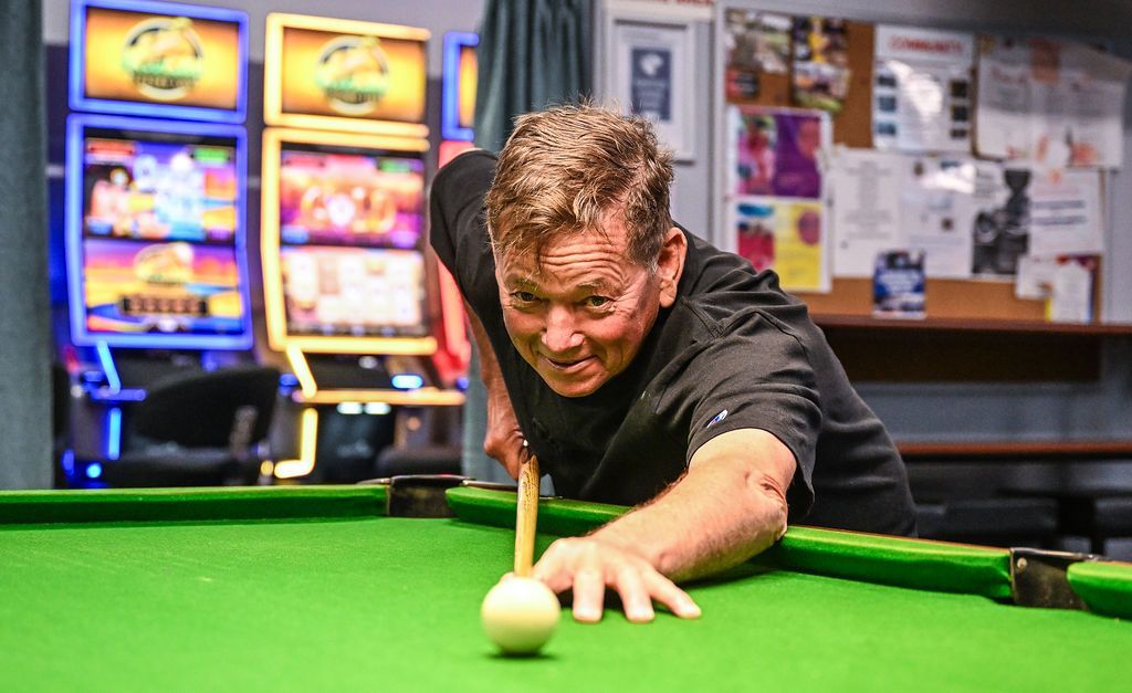 Close-up of a Man Playing Billiards — Pub in Stuart Park, NT 