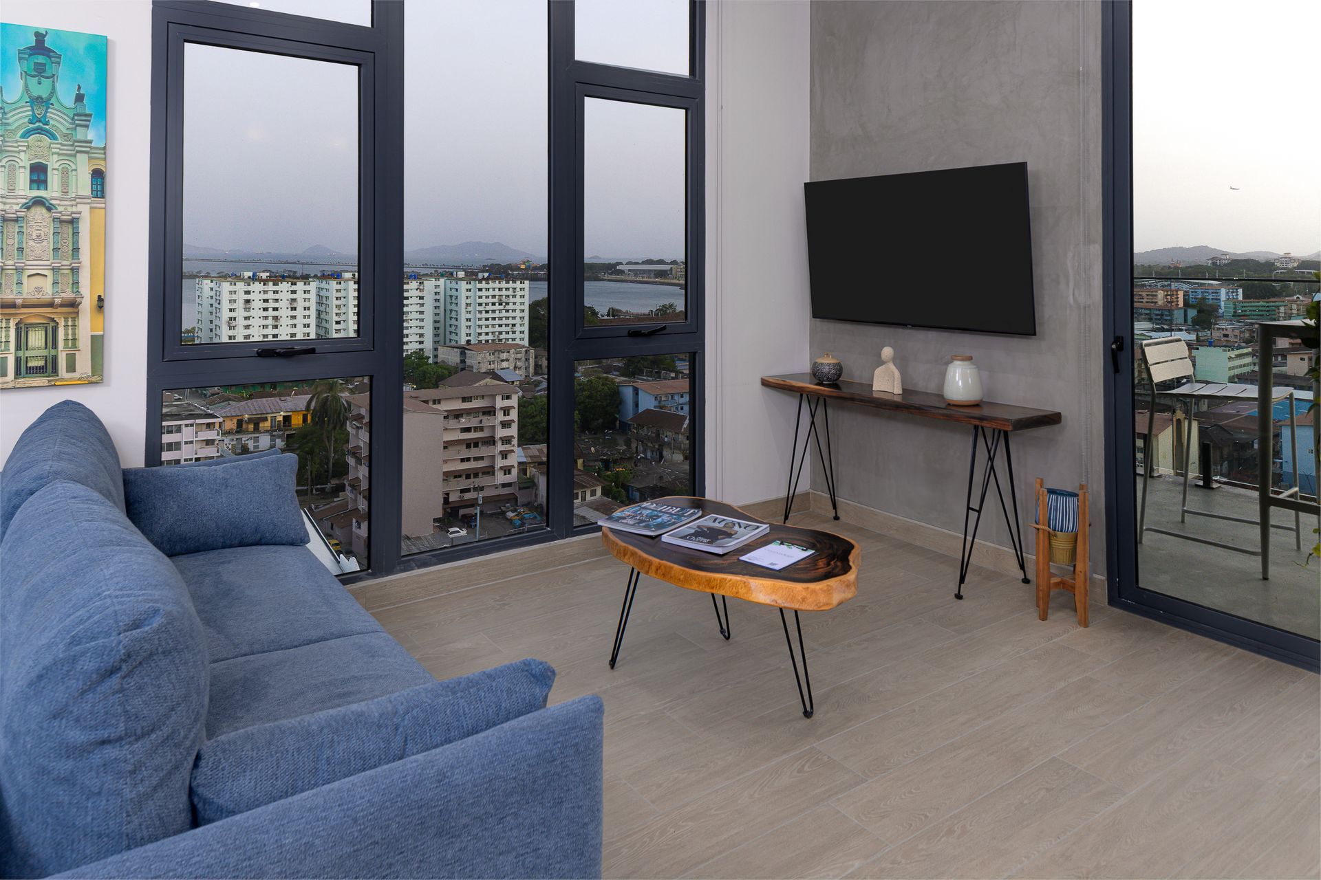 Apartment interior at Casco View with a view of Panama City — Iván Márquez Studio