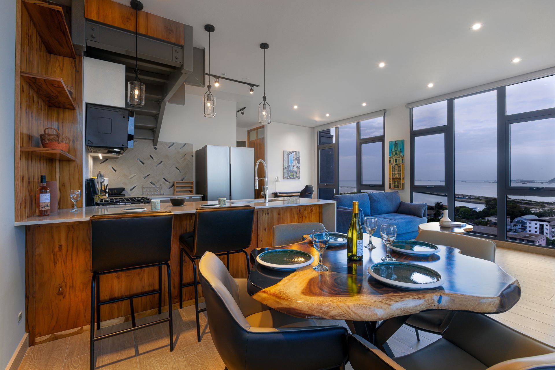 Penthouse interior at Casco View, Santa Ana — professional interior photography by Iván Márquez Studio