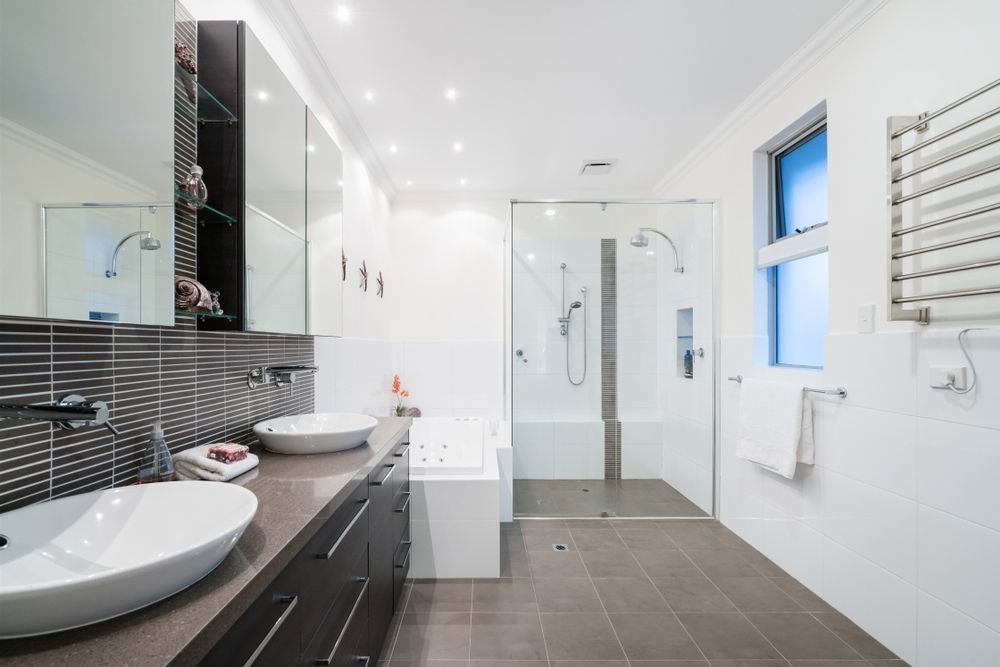 Large Modern Bathroom Interior — Coffs Coast Designer Bathrooms in Toormina, NSW