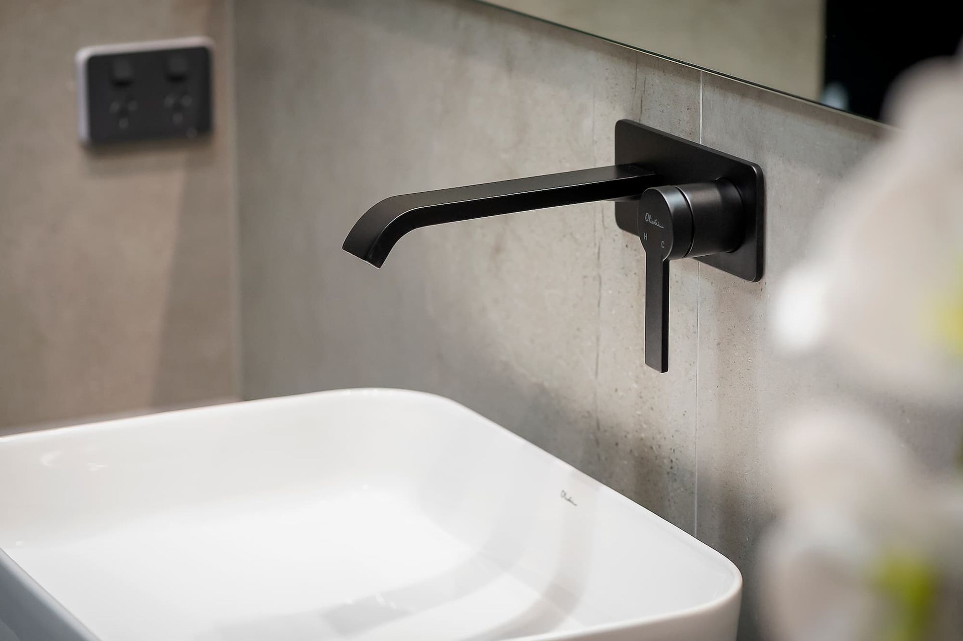 Black Matte Wall Mounted Faucet — Coffs Coast Designer Bathrooms in Toormina, NSW