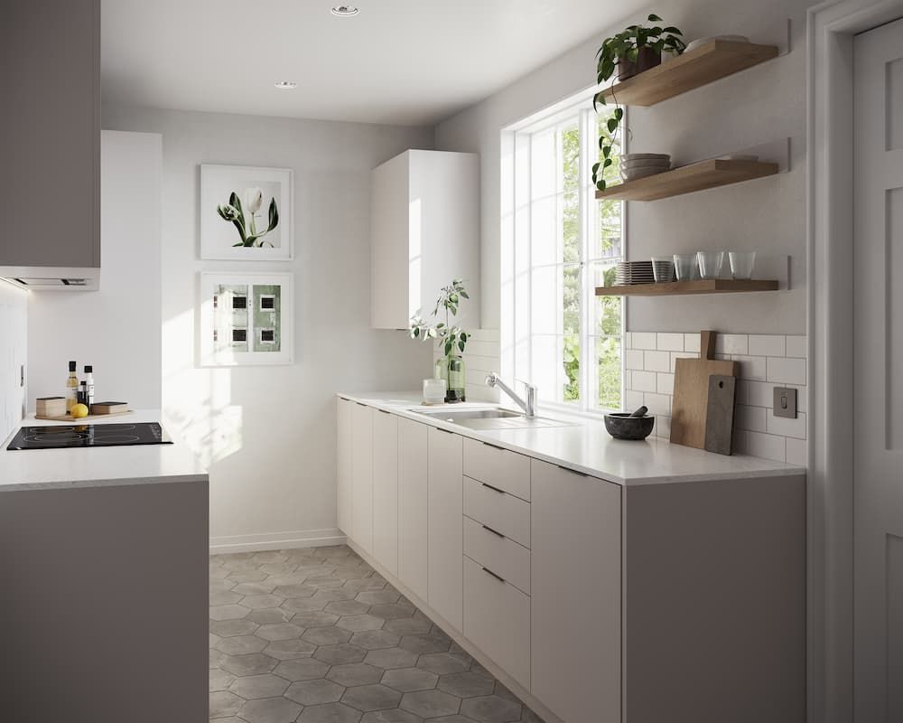 White And Wooden Kitchen Interior — Coffs Coast Designer Bathrooms in Toormina, NSW