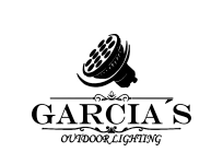 Garcia's Outdoor Lighting logo with a light fixture above the text "Garcia's Outdoor Lighting."