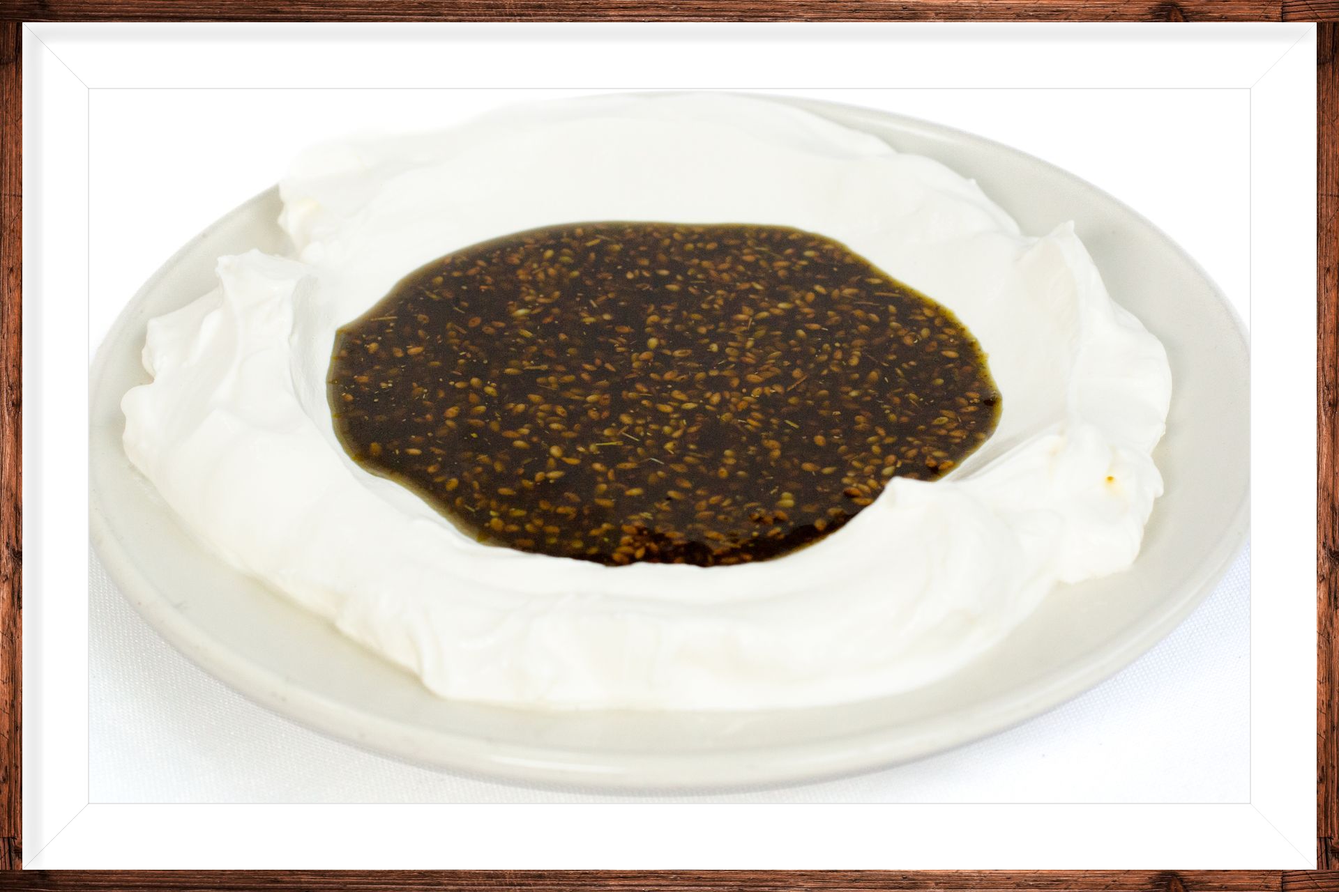 Lebneh topped w Zaatar zaatar زَعْتَر herb spice blend za'tar