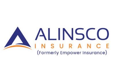 ALINSCO Insurance logo in blue and orange with “Formerly Empower Insurance” text