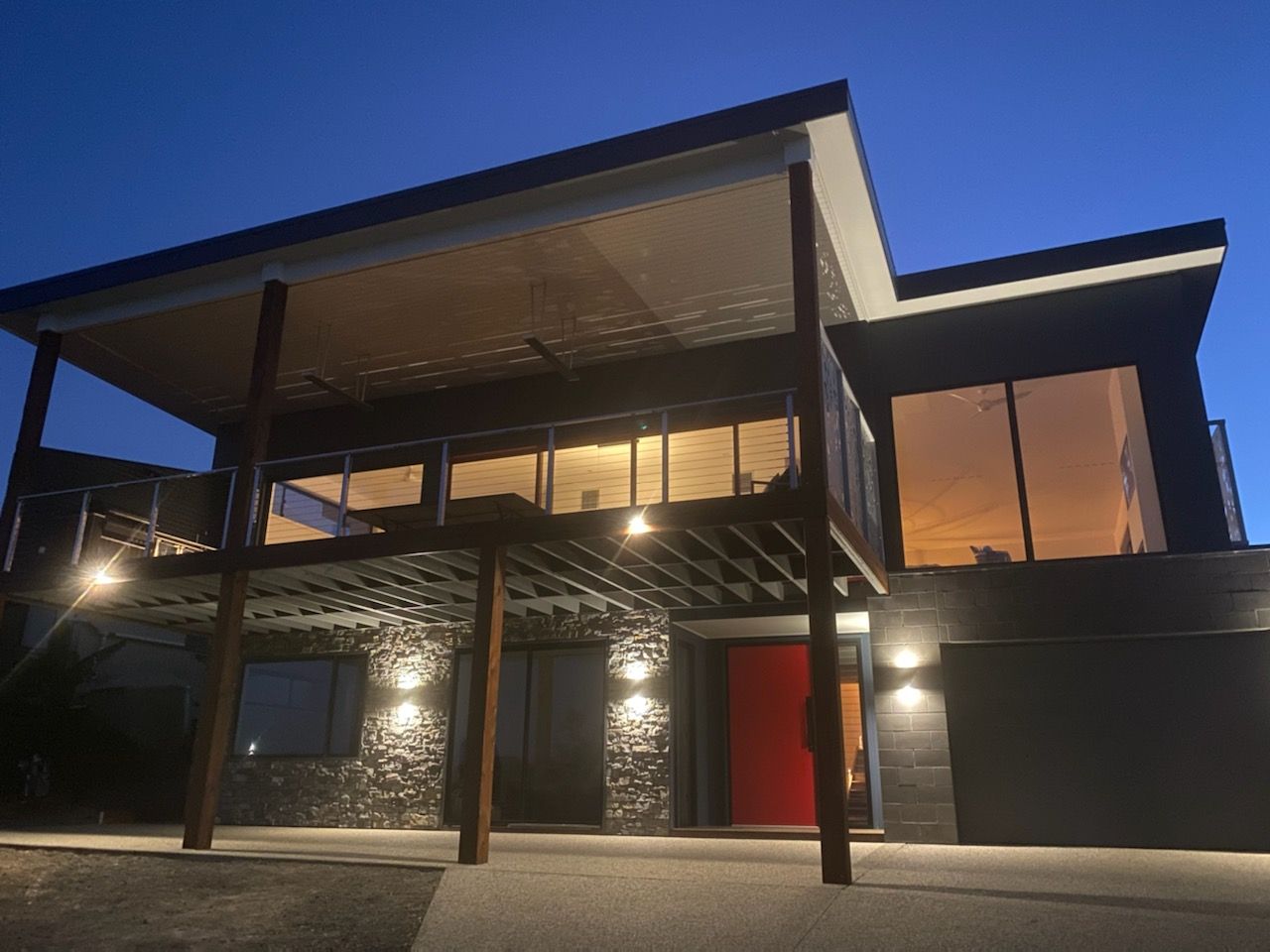 Front View of House in Night | Indented Head, Vic | Coastyle Building Solutions