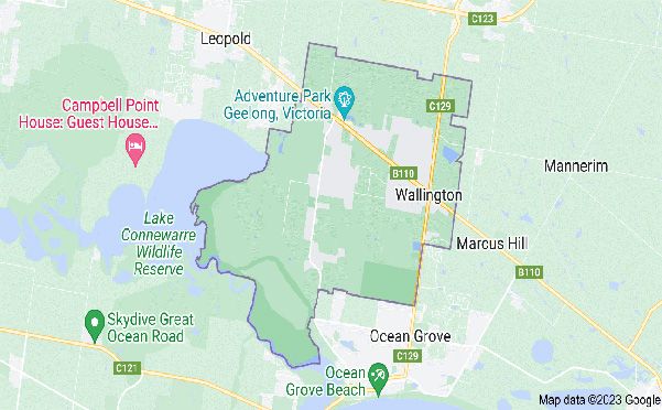A map showing the location Wallington