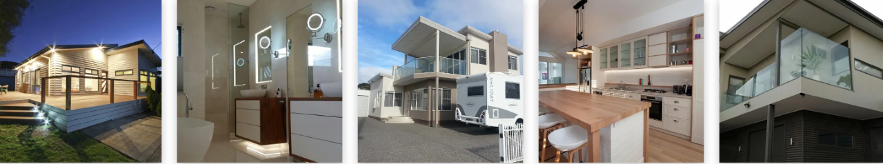 A collage of pictures of a house with a lot of windows | House Building Services | Clifton Springs