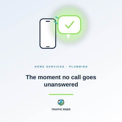 Illustration showing the moment a missed call is instantly followed up with a text, so no plumbing customer call goes unanswered