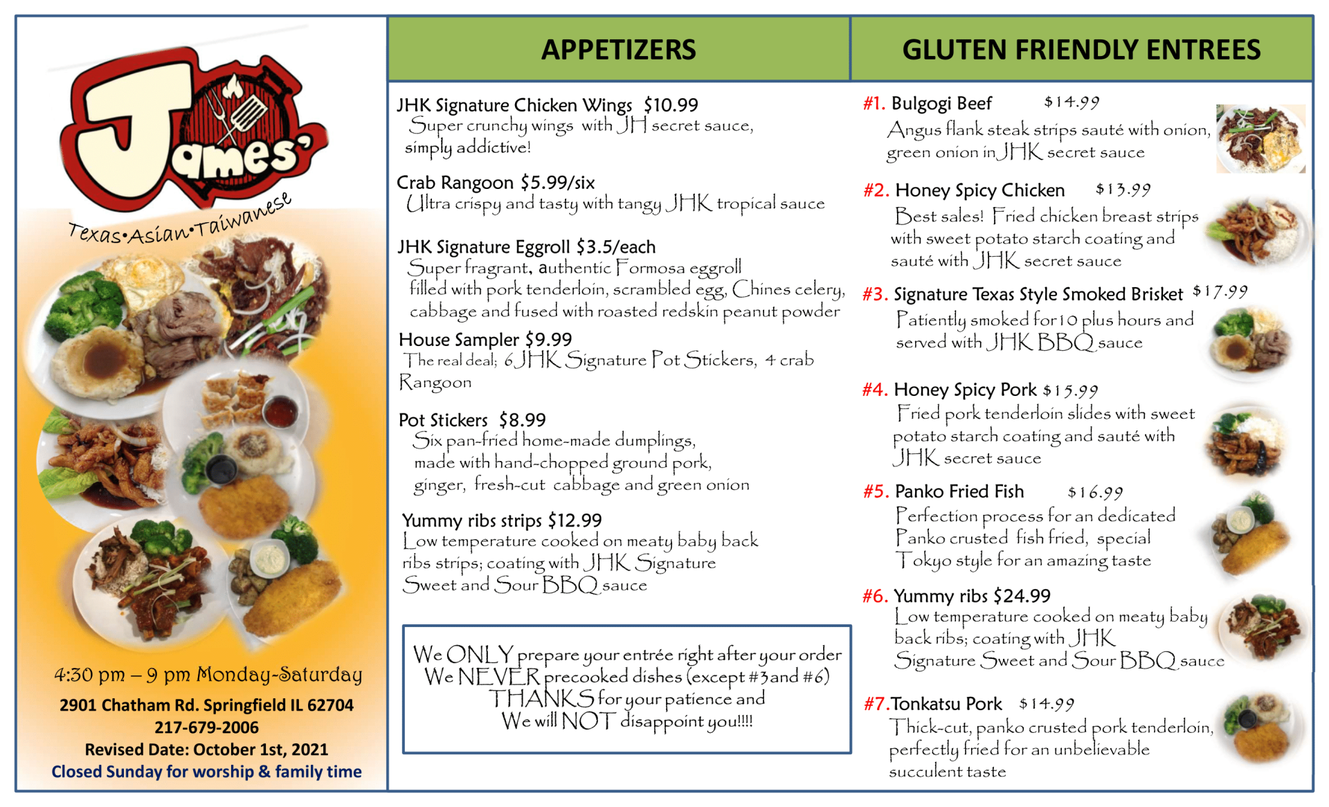 Homemade Meals Springfield, IL James Home Kitchen