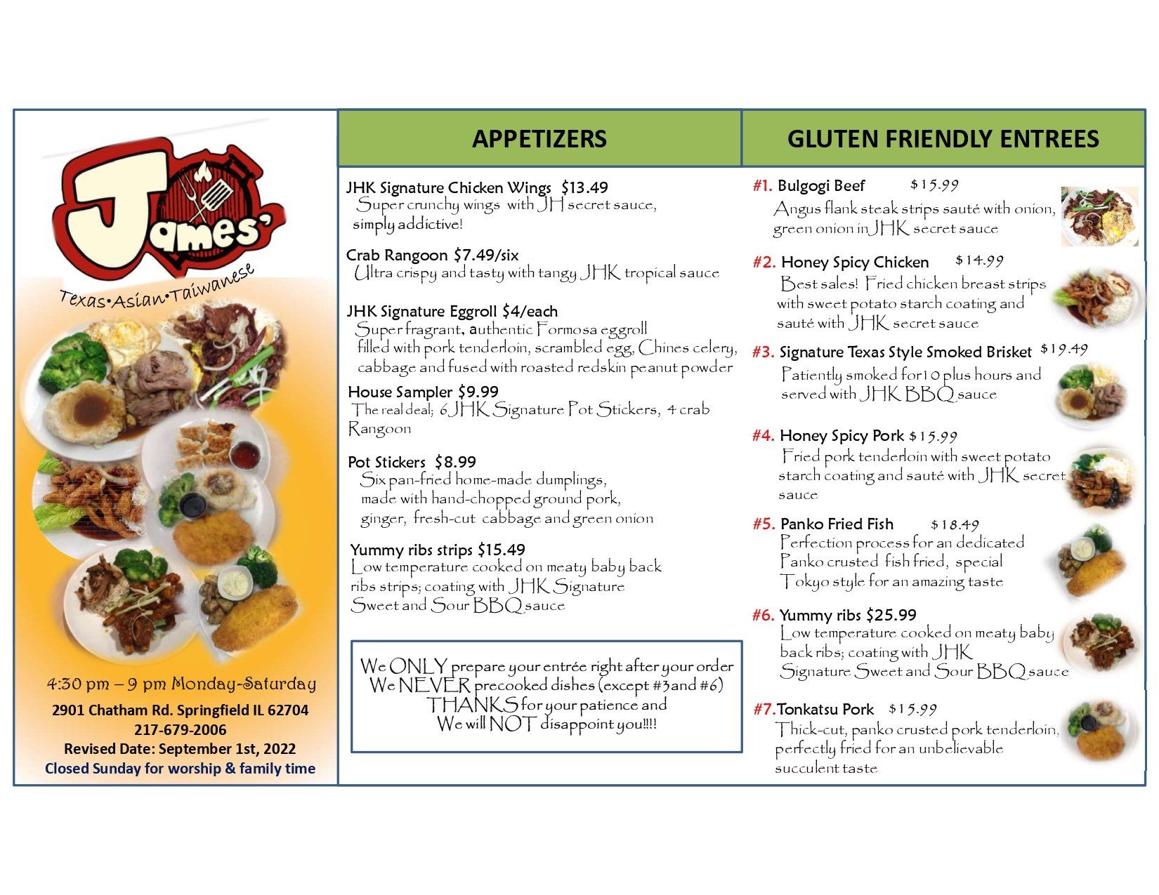 Menu Page 1 — Family Restaurant Menu in Springfield, IL Menu Page 1 — Family Restaurant Menu in Springfield, IL
