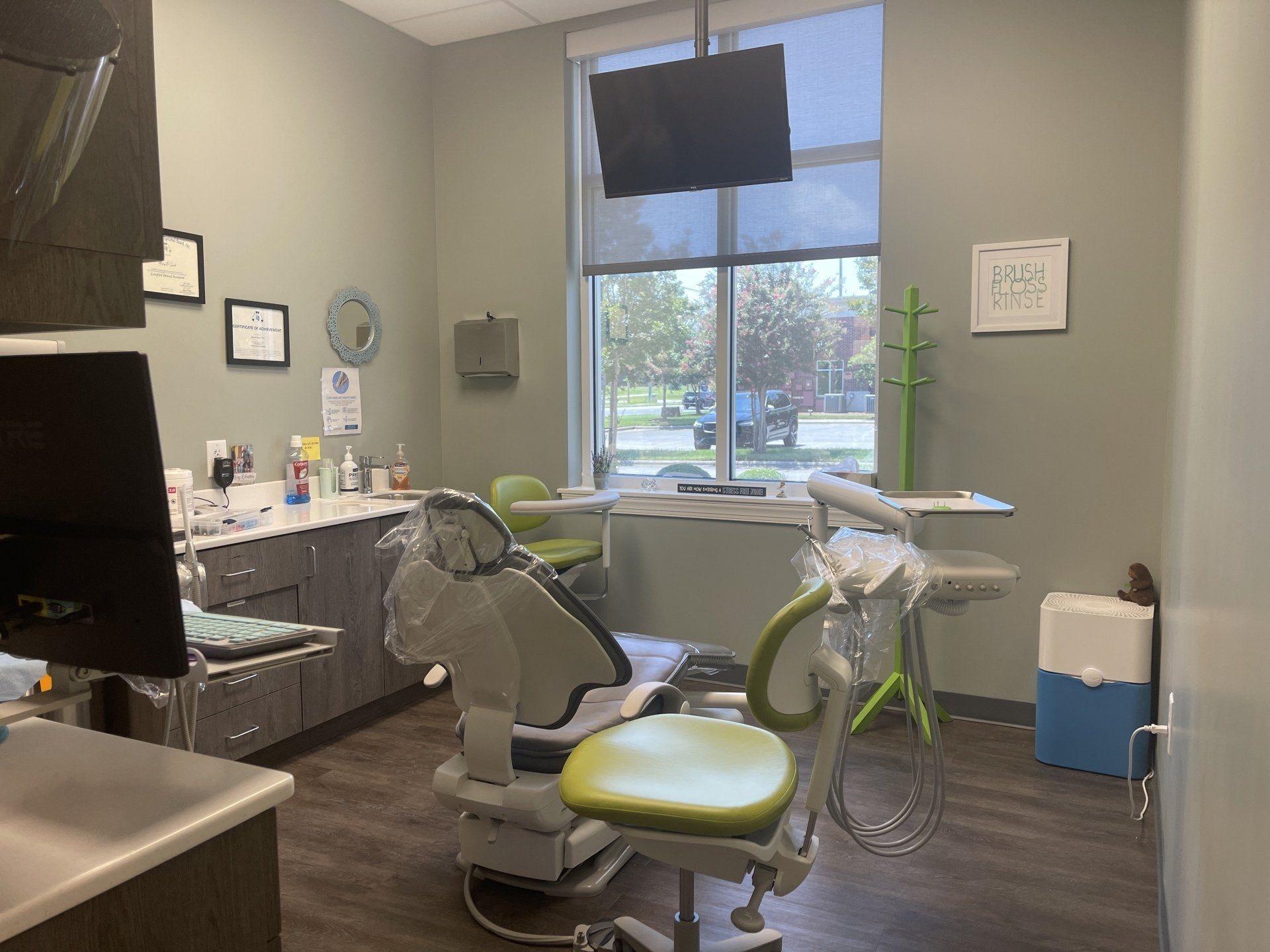 Inside our dental patient waiting room | best adult and pediatric dentist in Harrisburg NC