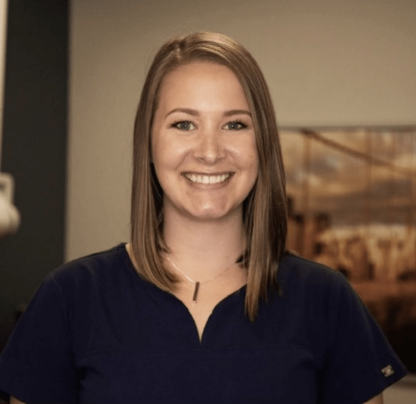 Get dental implants, periodontal care, dentures, and root canals in Harrisburg NC. AMY ROCKETT RDH smiling | Family Dental staff in Harrisburg NC | Best periodontist