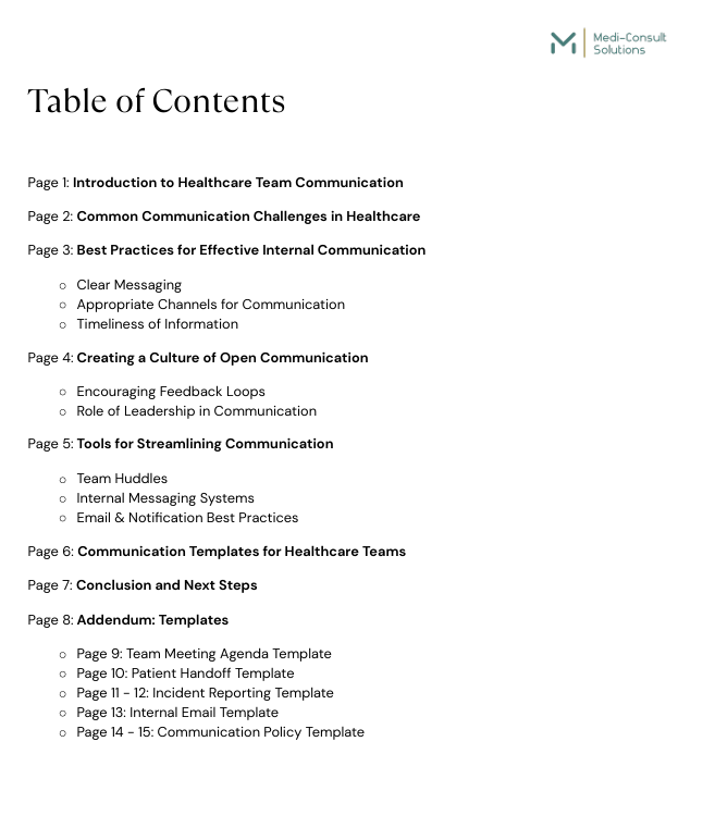 Internal Communication Guide for Healthcare Teams