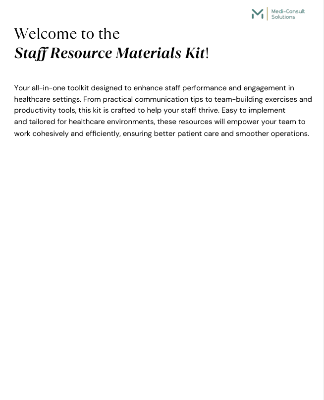 Staff Resource Materials Kit