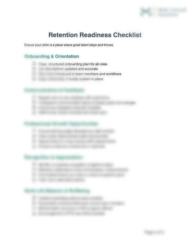 Retention Readiness Checklist