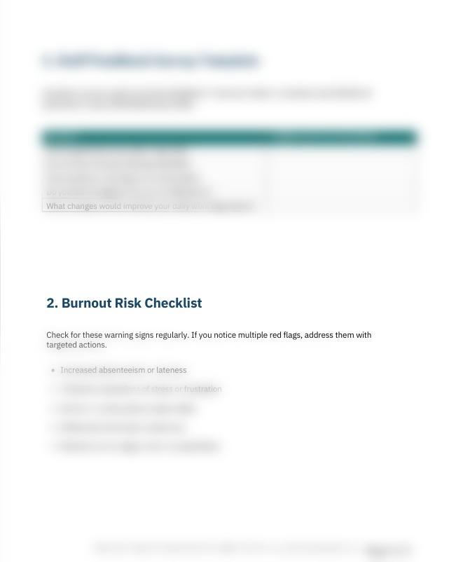 Staff Retention & Burnout Prevention Toolkit