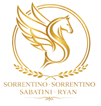 A gold-toned logo of a winged horse inside a circular border above the text