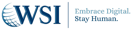 WSI logo with globe graphic and tagline,