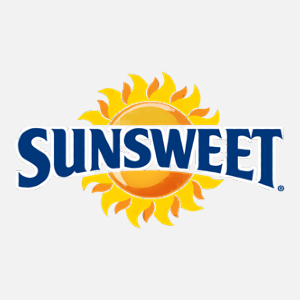 SunSWEET logo with a sunburst graphic behind blue text.