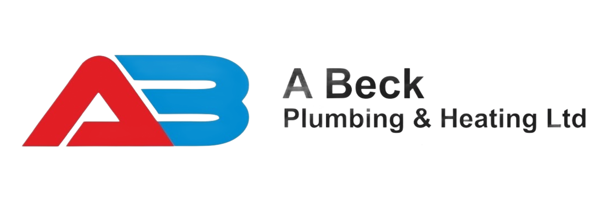Logo of A Beck Plumbing & Heating Ltd. with the letters A and B. A is red. B is blue. Company name is in black.