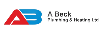 Logo of A Beck Plumbing & Heating Ltd. with the letters A and B. A is red. B is blue. Company name is in black.