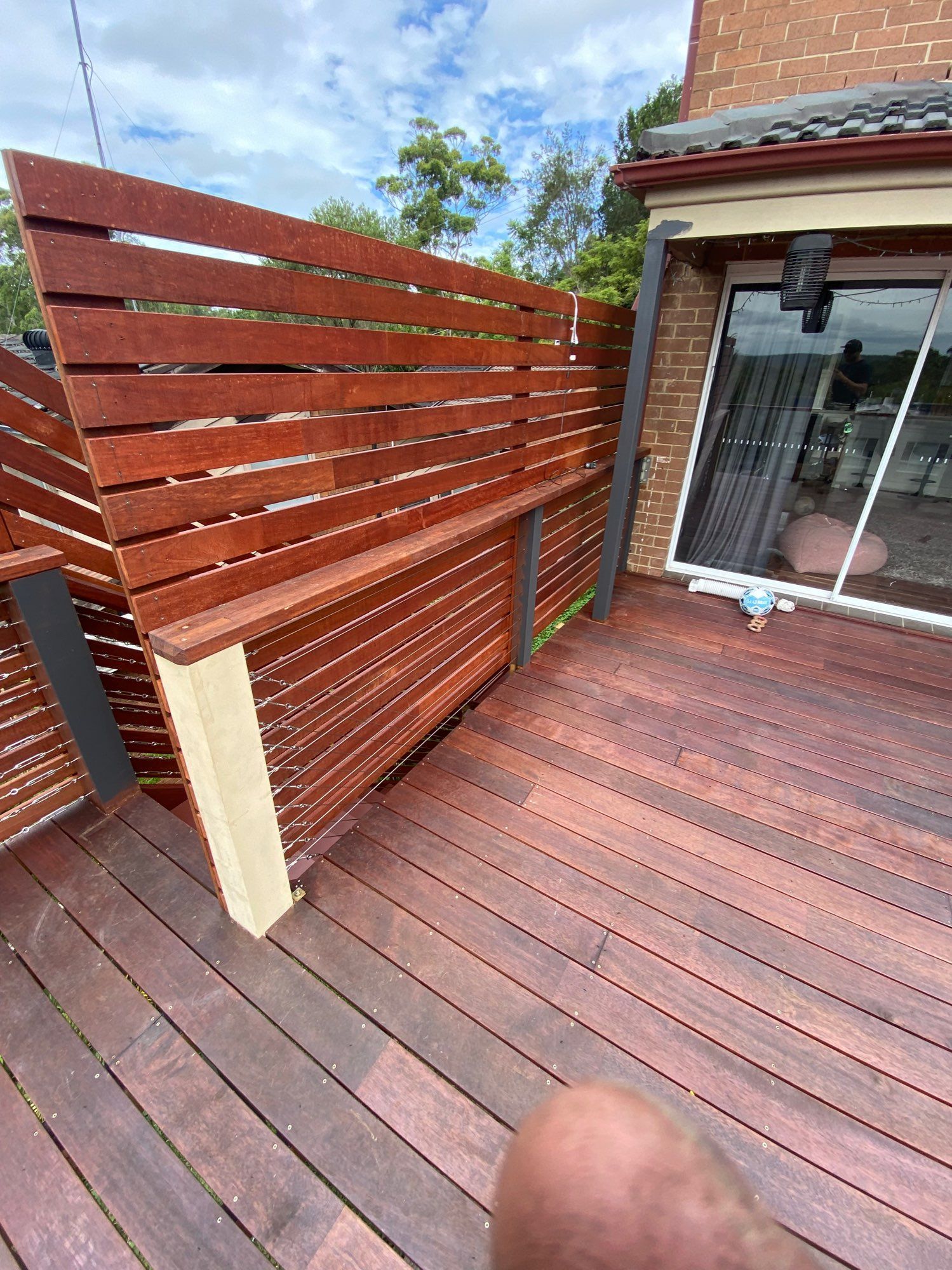 Wooden Deck With Slatted Privacy Screen — Lakecrest Projects in Hunter Valley, NSW
