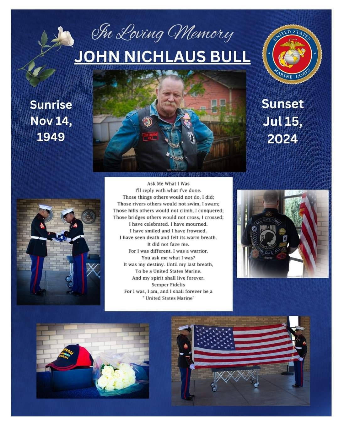 A memorial for a man named john nichlaus bull