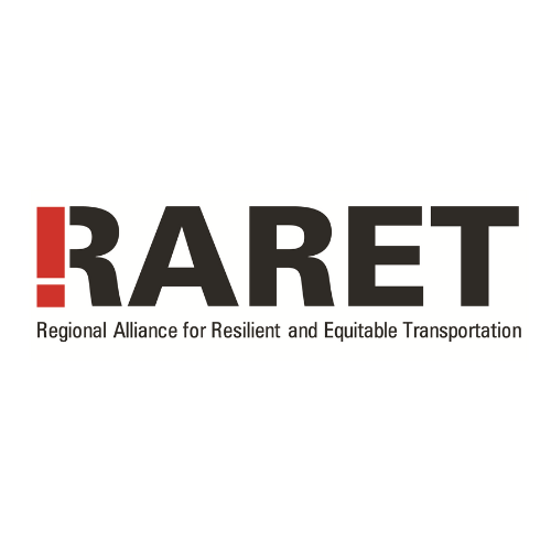 RARET Logo, RARET stands for Regional Alliance for Resilient and Equitable Transportation