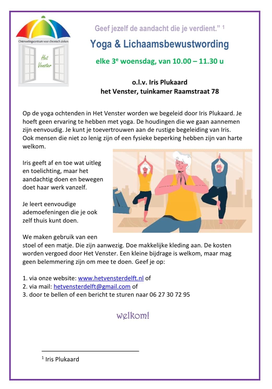 flyer yoga Het Venster
