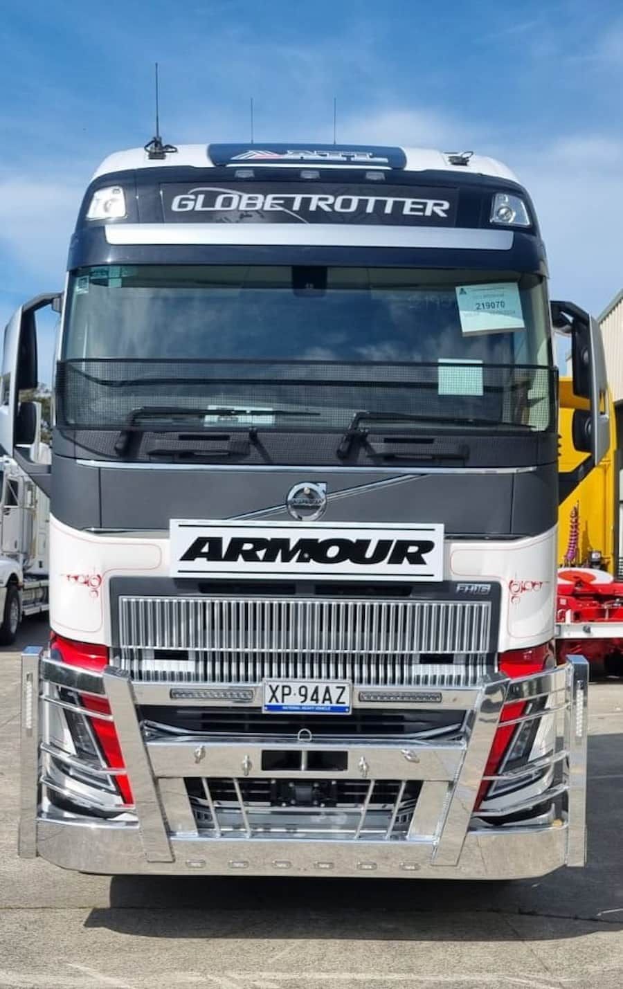 A Volvo Truck Is Parked In A Parking Lot — Armour Transport Logistics In Rutherford, NSW