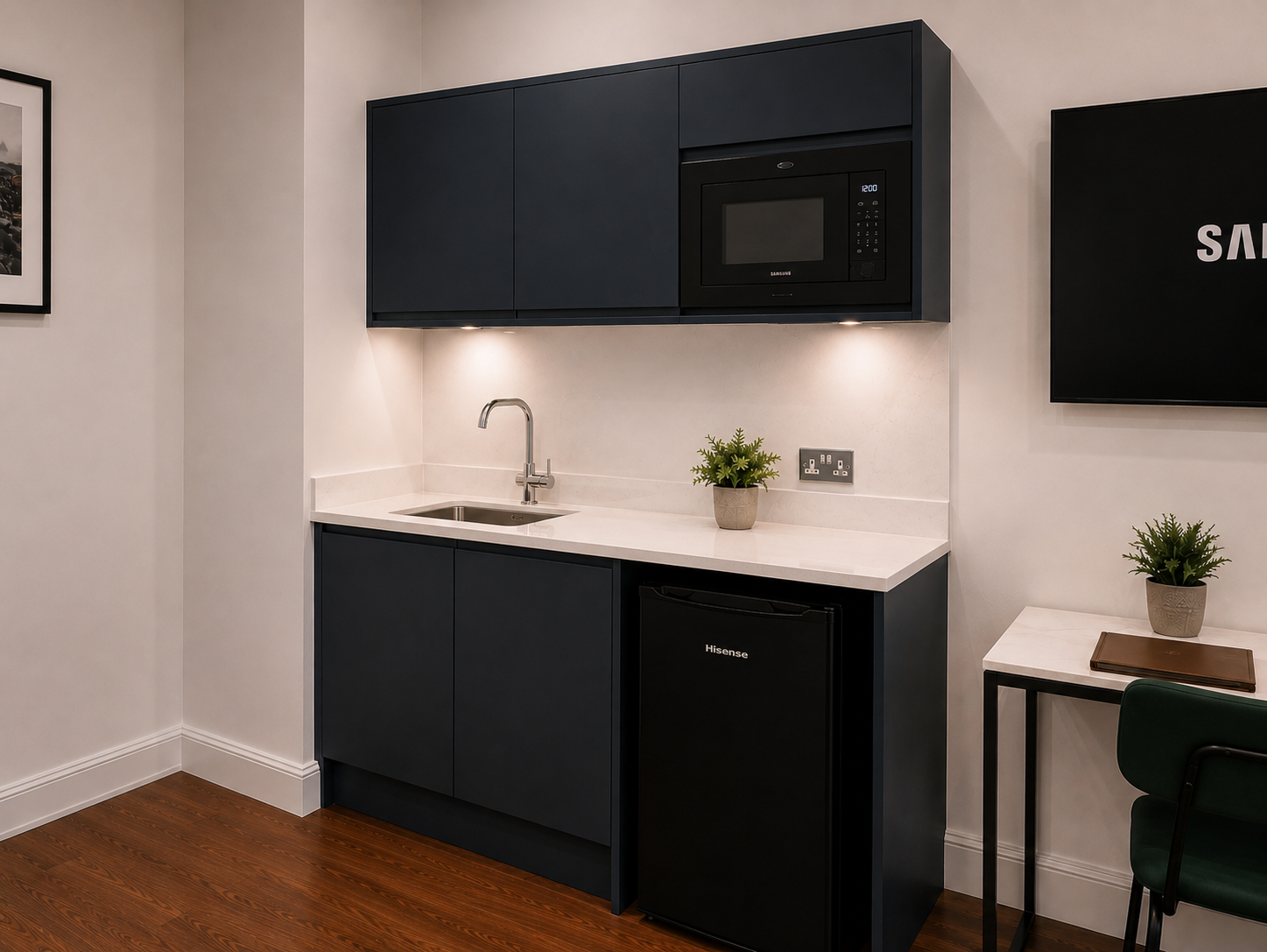Micro-kitchen Inc microwave & fridge