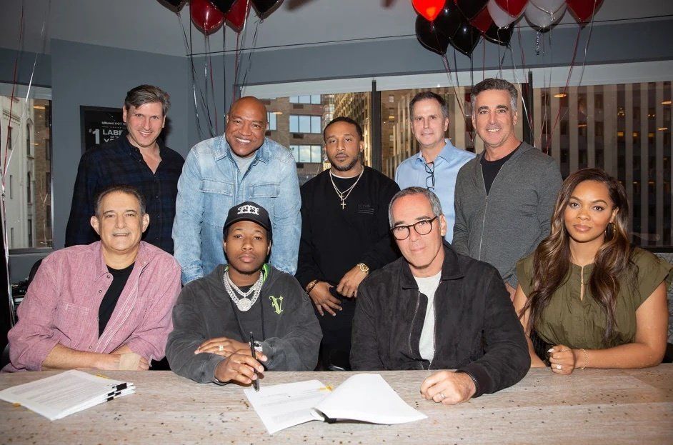 Vernon Brown with Republic Records executives