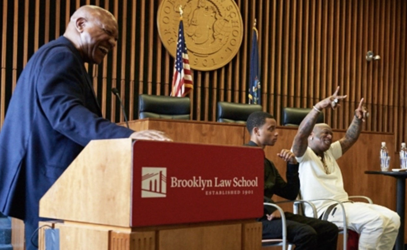 Vernon Brown with Baby at Brooklyn Law School