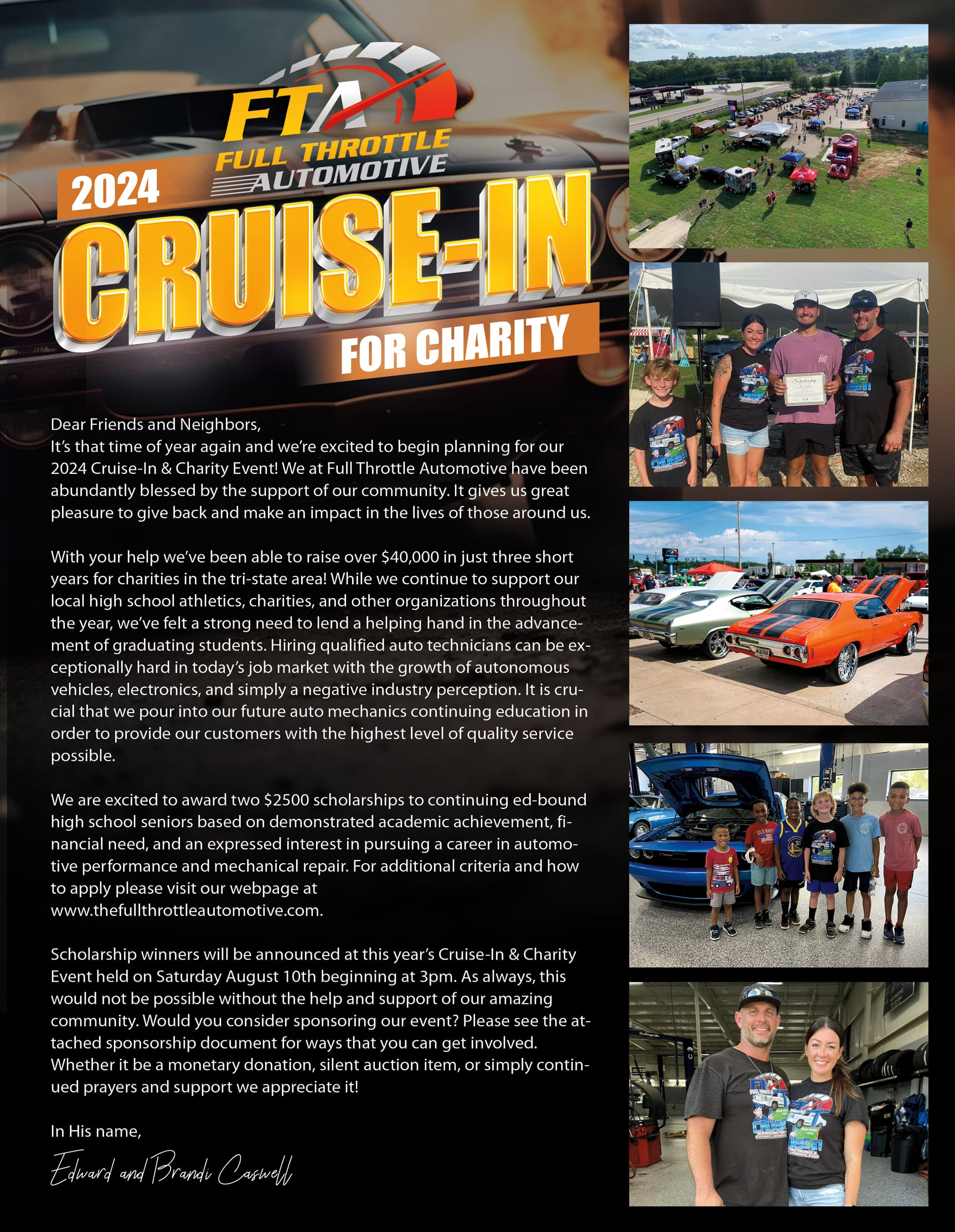 2024 Cruise-in For Charity flyer | Full Throttle Automotive LLC