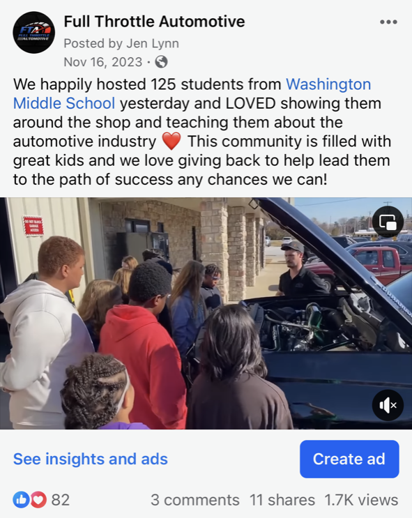 Facebook Post | Full Throttle Automotive