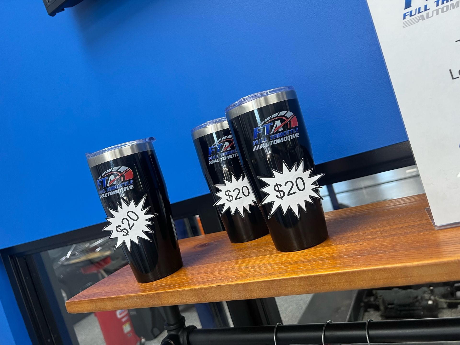 Our tumblers merchandise for $20 | Full Throttle Automotive LLC