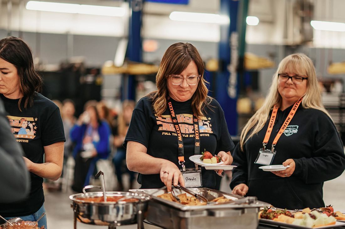 Women having lunch together at Ladies Night | Full Throttle Automotive LLC
