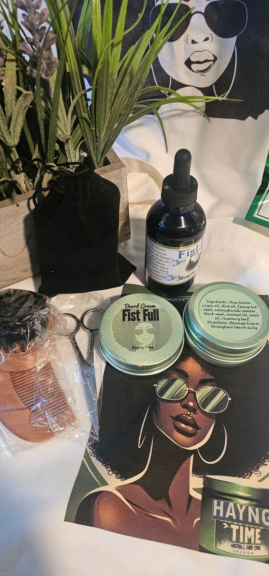 Fist Full  Men's Beard  Hair Oil & Cream  Set