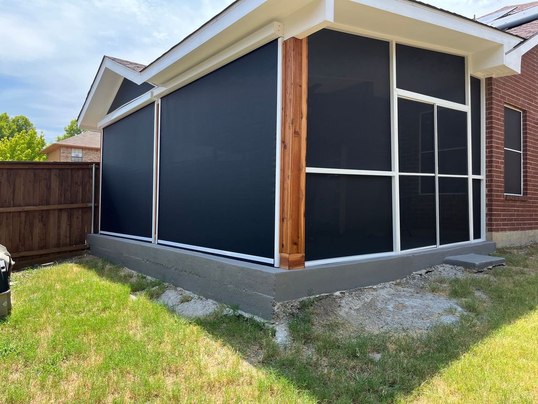 Modern screened-in porch