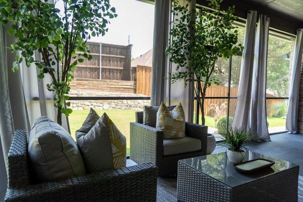 Patio with curtains