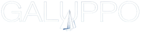 Logo bianco “GALUPPO” con una piccola icona blu della Torre Eiffel al centro.