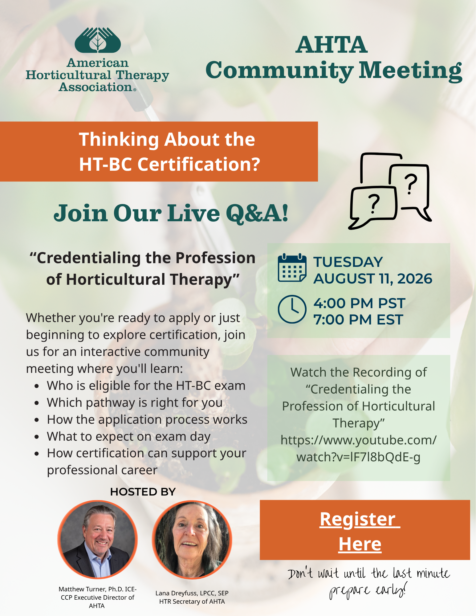 AHTA Community Meeting