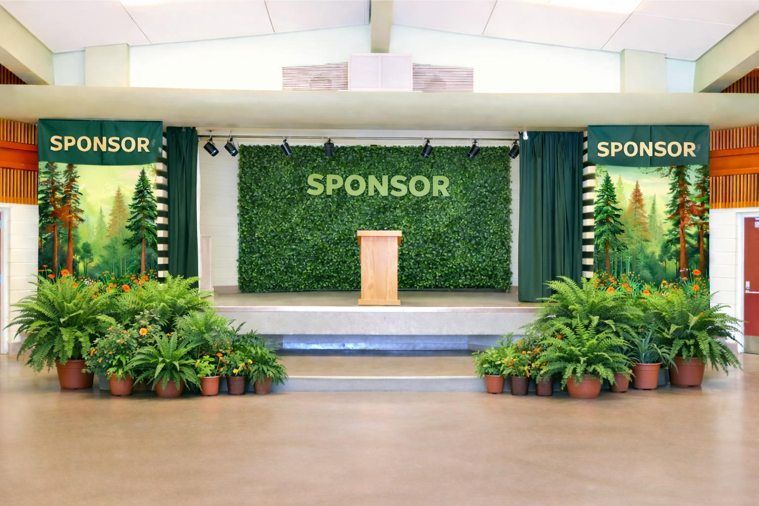Sponsor image with bushes generated by AI