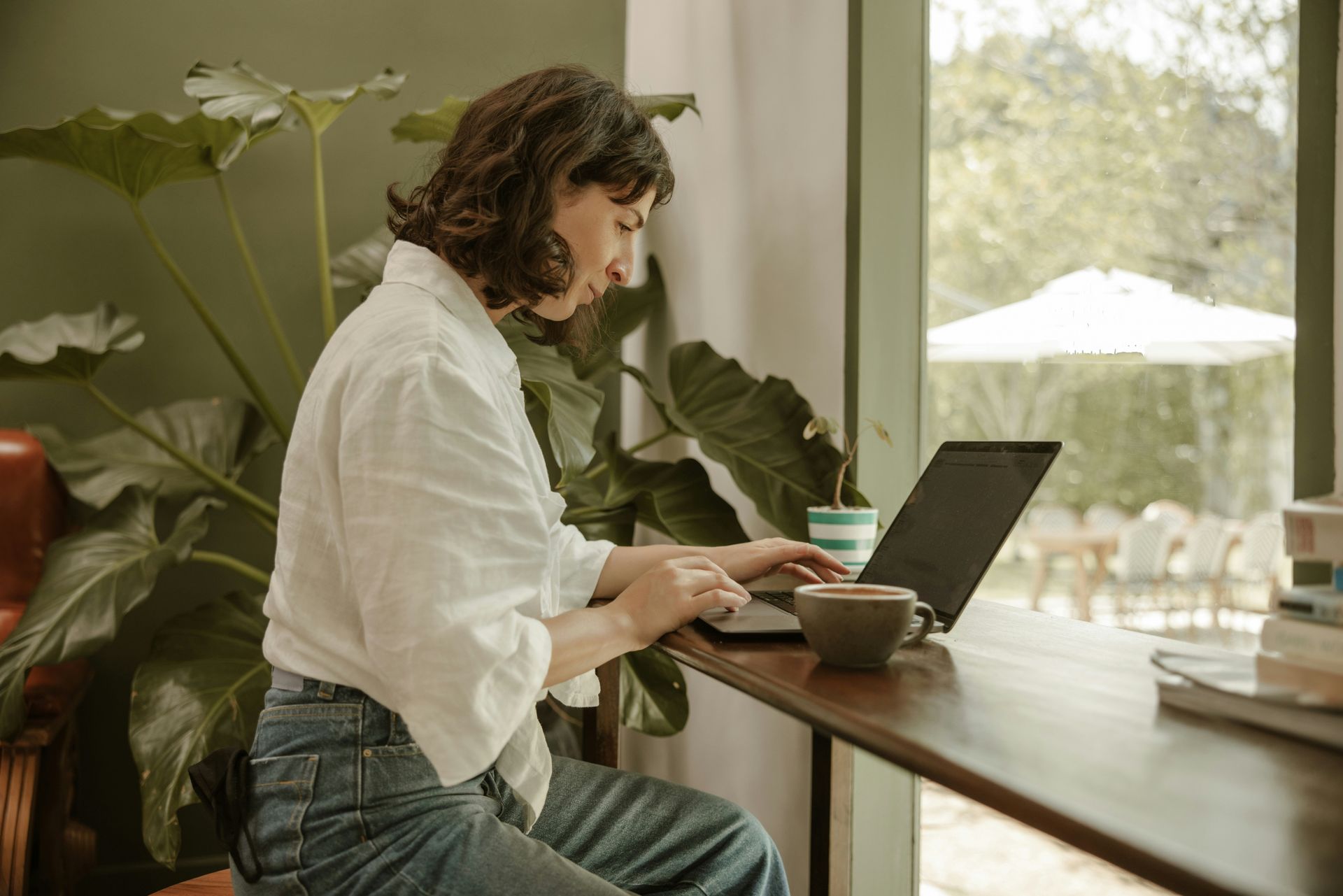 person working on laptop