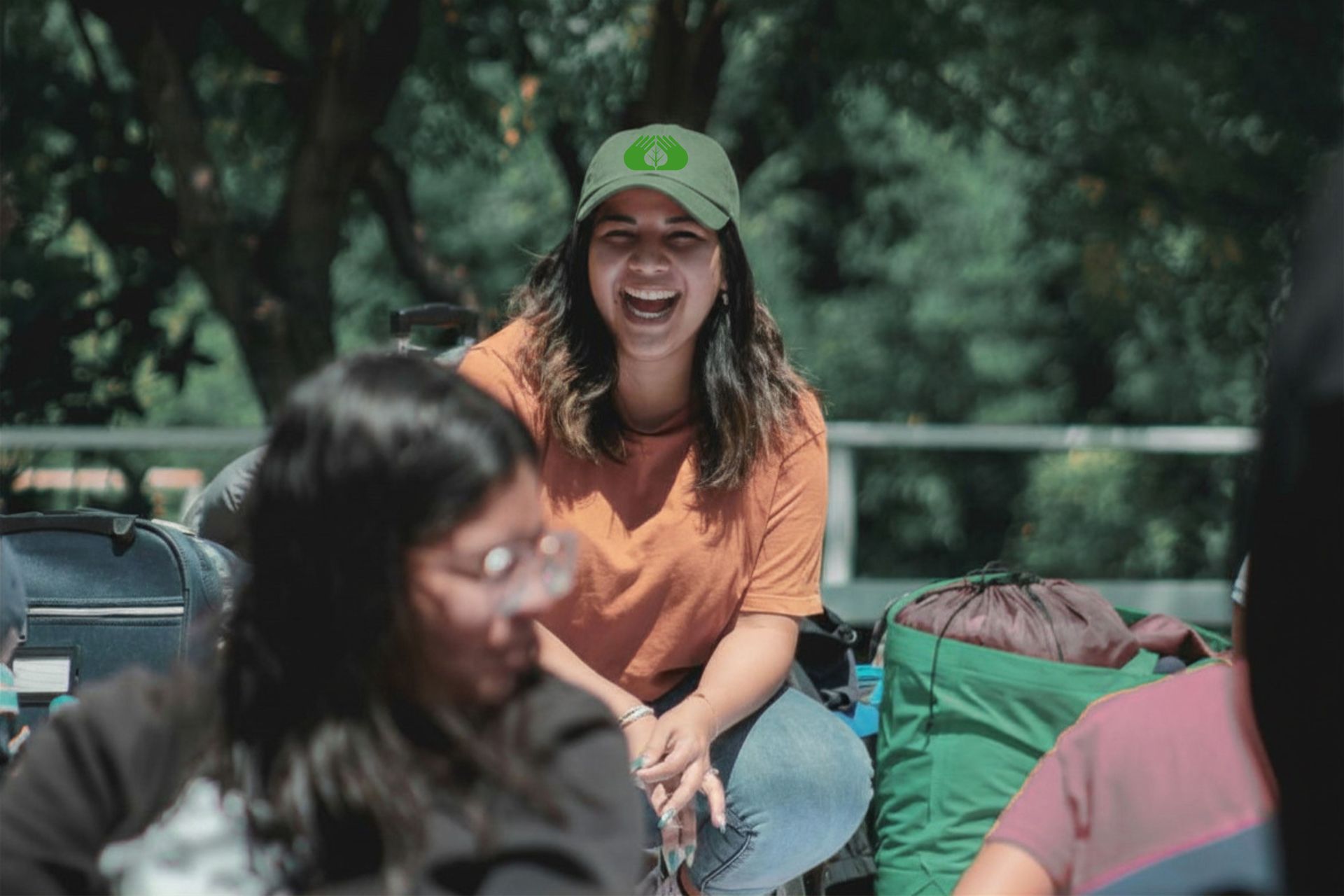 person students smiling laughing at camera