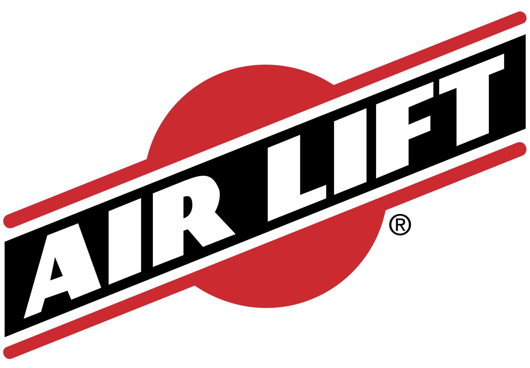 Air Lift logo in black and white with a red circle and diagonal red stripes