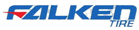 FALKEN TIRE logo in blue and red with a red swoosh under the wordmark