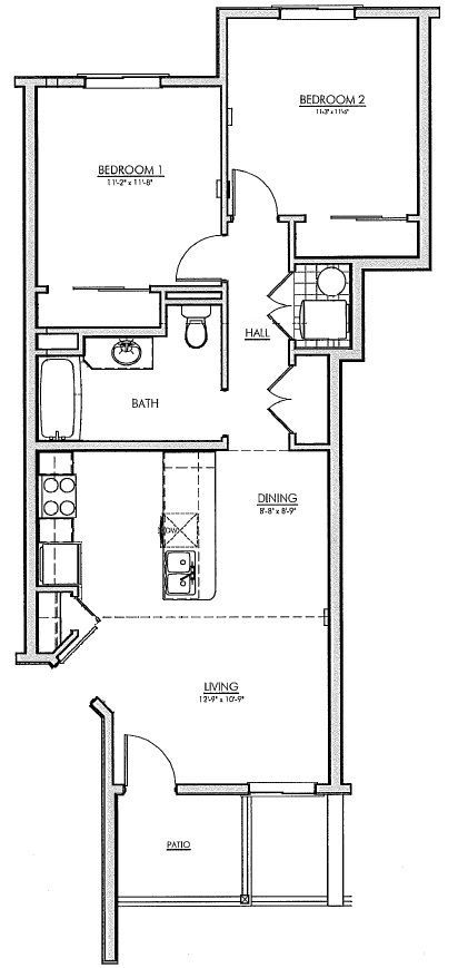 A black and white floor plan of a house